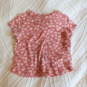 Old Navy 2T pink floral short sleeve shirt